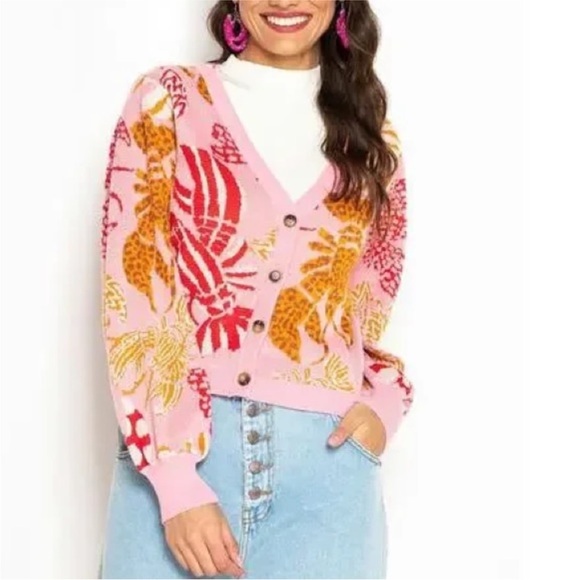FARM Rio Sweaters - ISO! FARM Rio Pink lobster Cardigan!